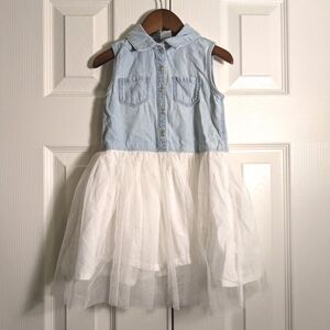 OshKosh Bigosh Dress - Sleeveless Jean Top With Tulle Skirt Size 3T